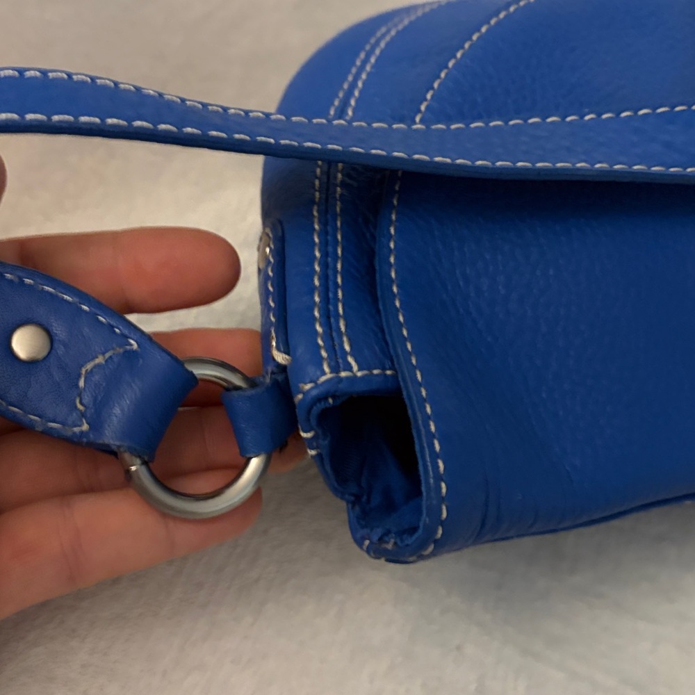 Talbots Y2K Blue Leather Women's Shoulder Bag - Picture 6 of 10